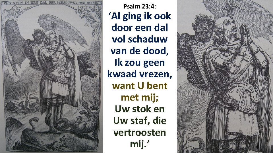 Psalm 23: 4: ‘Al ging ik ook door een dal vol schaduw van de