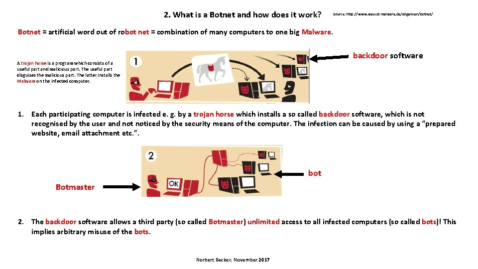2. What is a Botnet and how does it work? Source: http: //www. was-ist-malware.