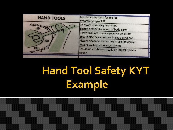 Hand Tool Safety KYT Example 