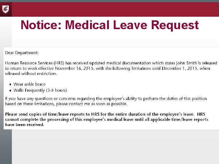 Notice: Medical Leave Request 