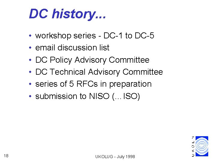 DC history. . . • • • 18 workshop series - DC-1 to DC-5