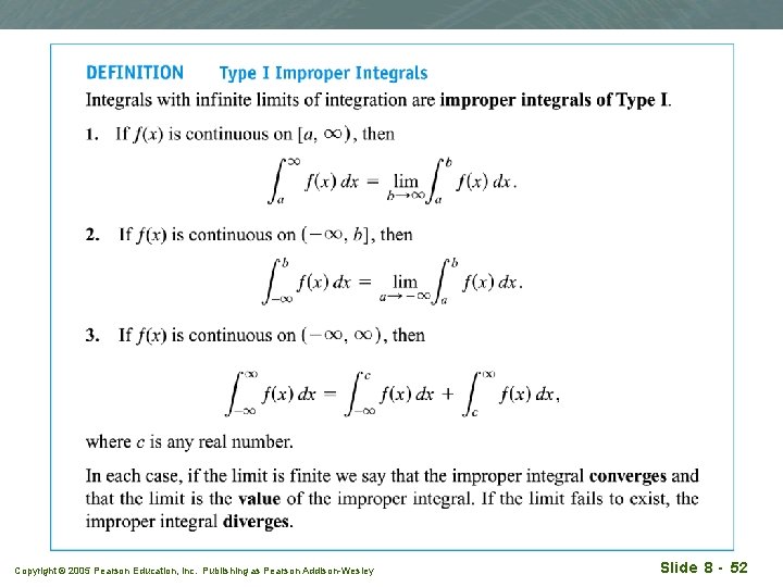 Copyright © 2005 Pearson Education, Inc. Publishing as Pearson Addison-Wesley Slide 8 - 52 Copyright © 2005 Pearson Education, Inc. Publishing as Pearson Addison-Wesley Slide 8 - 52