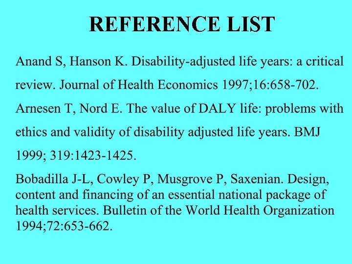 REFERENCE LIST 