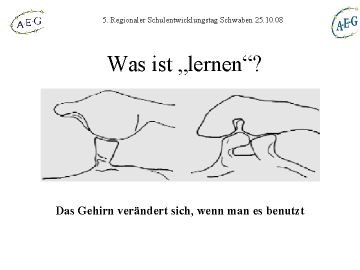 5. Regionaler Schulentwicklungstag Schwaben 25. 10. 08 Was ist „lernen“? Das Gehirn verändert sich,