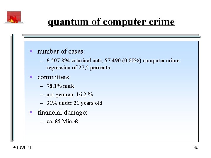 quantum of computer crime § number of cases: – 6. 507. 394 criminal acts,