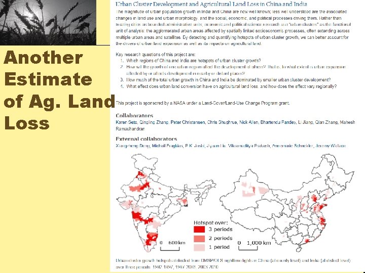 Another Estimate of Ag. Land Loss Food Resources 56 