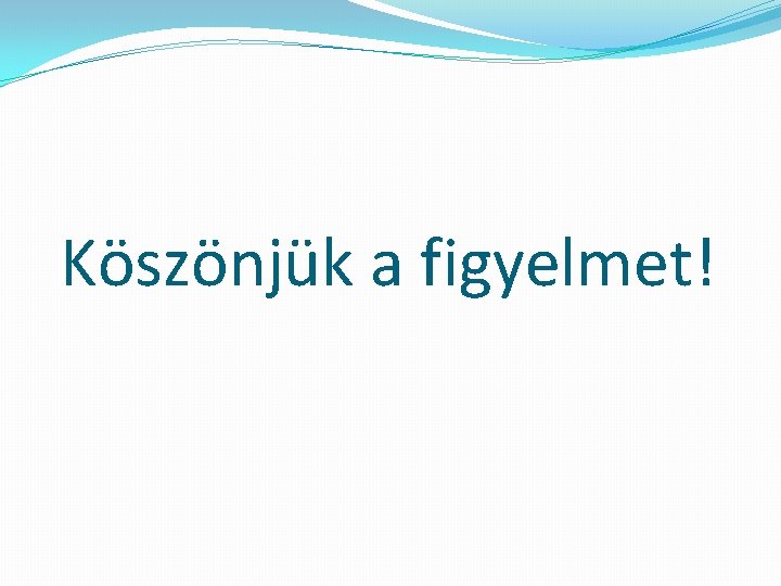 Köszönjük a figyelmet! 