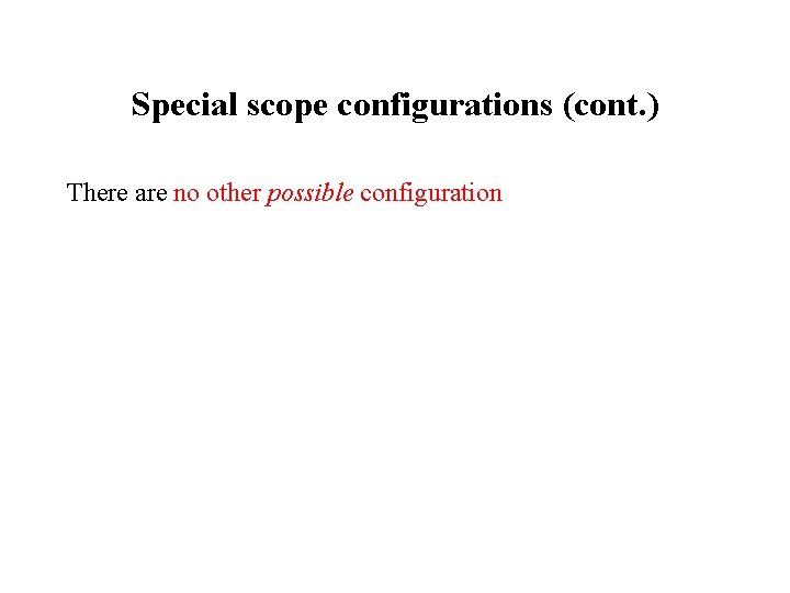 Special scope configurations (cont. ) There are no other possible configuration 