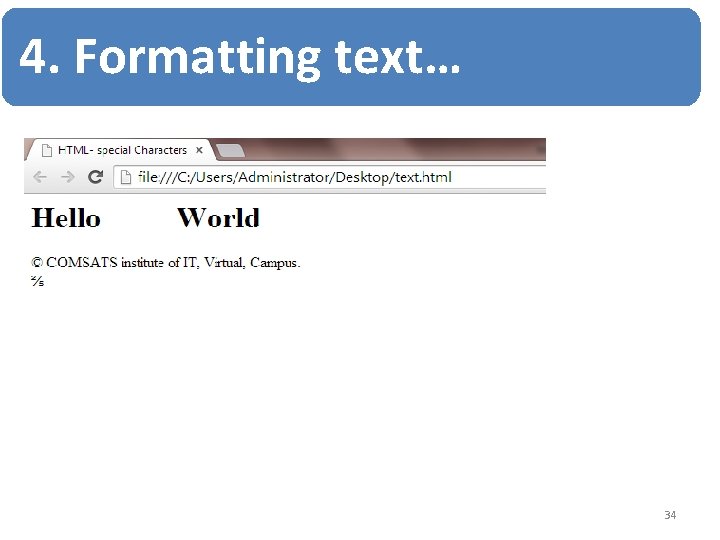 4. Formatting text… 34 4. Formatting text… 34