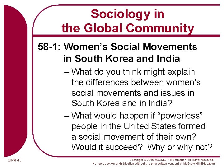 Sociology in the Global Community 58 -1: Women’s Social Movements in South Korea and