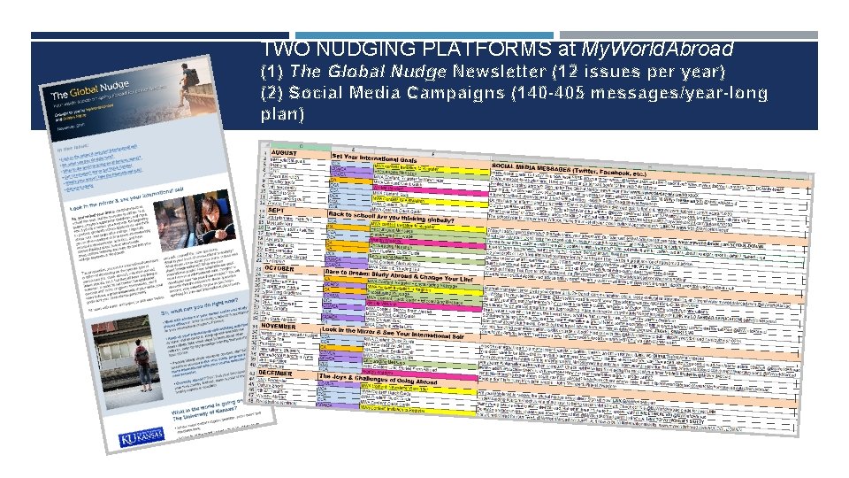TWO NUDGING PLATFORMS at My. World. Abroad (1) The Global Nudge Newsletter (12 issues