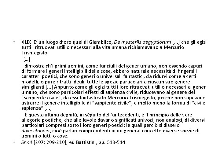 XLIX E’ un luogo d’oro quel di Giamblico, De mysteriis aegyptiorum [. . .