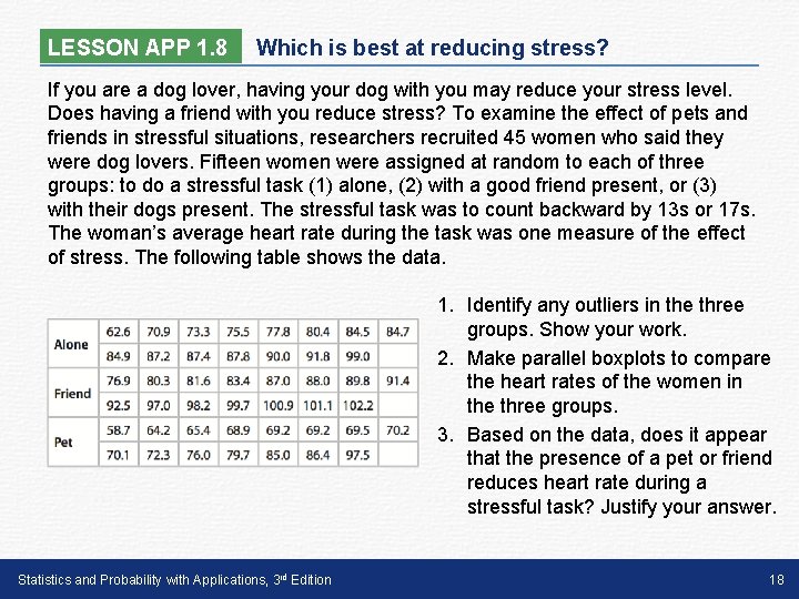 LESSON APP 1. 8 Which is best at reducing stress? If you are a