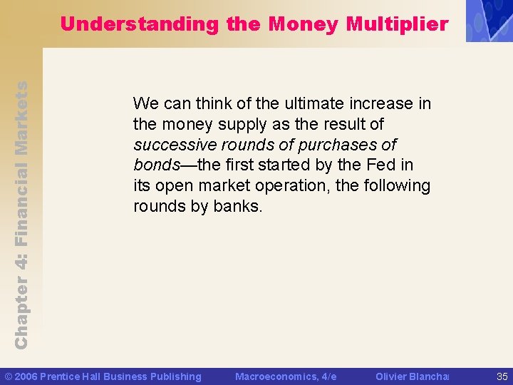 Chapter 4: Financial Markets Understanding the Money Multiplier We can think of the ultimate