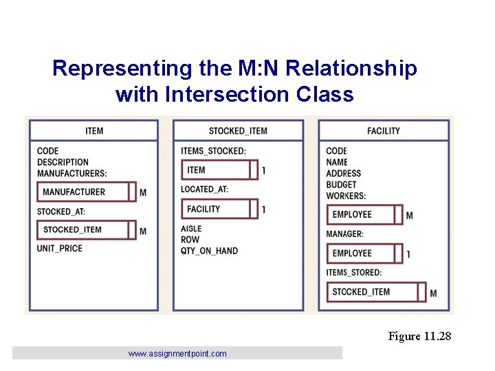 Representing the M: N Relationship with Intersection Class Figure 11. 28 www. assignmentpoint. com