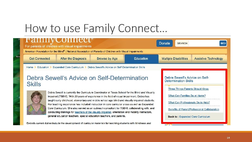 How to use Family Connect… 16 How to use Family Connect… 16