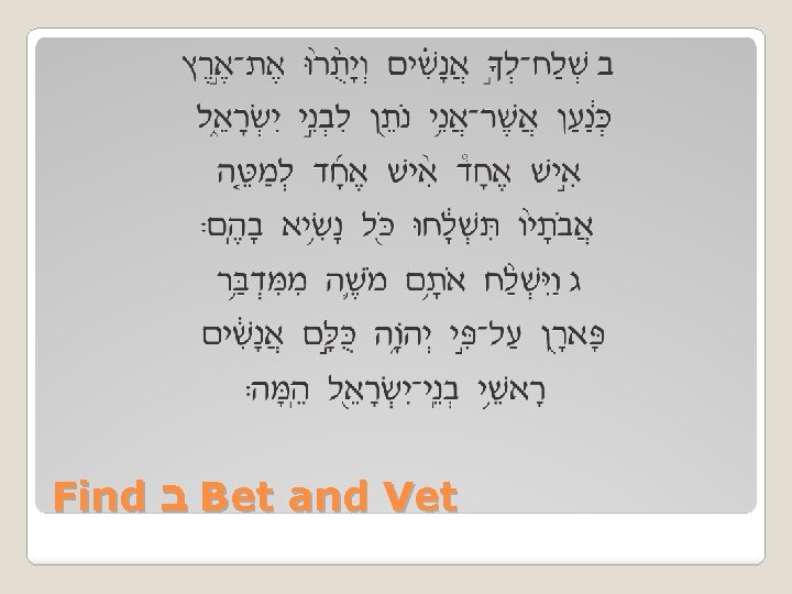 Find ב Bet and Vet 