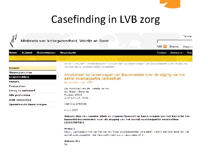  Casefinding in LVB zorg 