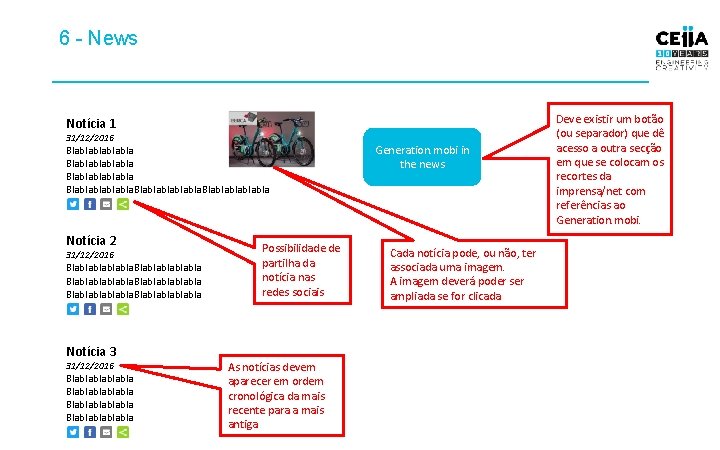 6 - News Notícia 1 31/12/2016 Blablablablabla Notícia 2 31/12/2016 Blablablablabla Blablabla Notícia 3