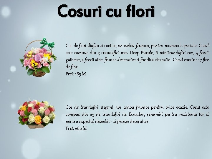 Cosuri cu flori Cos de flori diafan si cochet, un cadou frumos, pentru momente