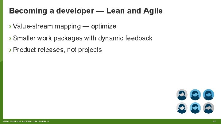 Becoming a developer — Lean and Agile › Value-stream mapping — optimize › Smaller