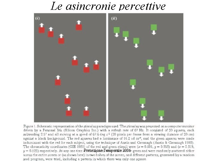 Le asincronie percettive Percezione Temporale 2006 