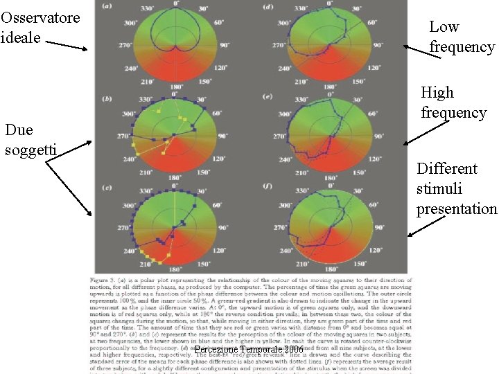 Osservatore ideale Low frequency High frequency Due soggetti Different stimuli presentation Percezione Temporale 2006