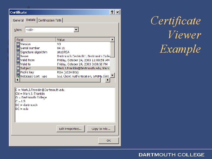 Certificate Viewer Example 