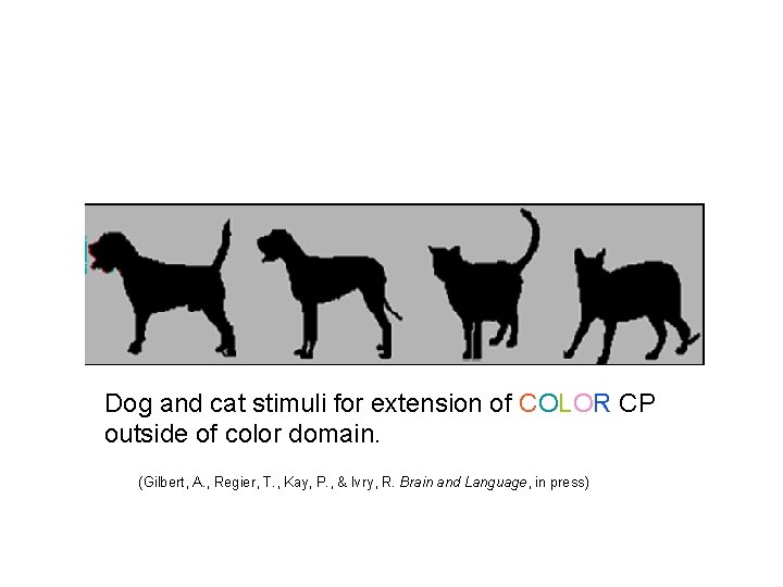 Dog and cat stimuli for extension of COLOR CP outside of color domain. (Gilbert,