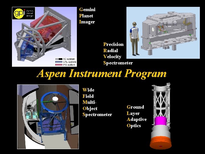 Gemini Planet Imager Precision Radial Velocity Spectrometer Aspen Instrument Program Wide Field Multi. Object