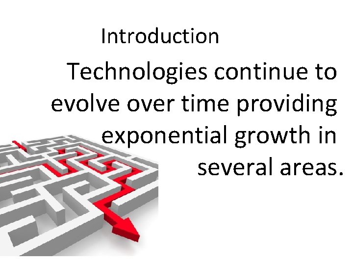 Introduction Technologies continue to evolve over time providing exponential growth in several areas. 