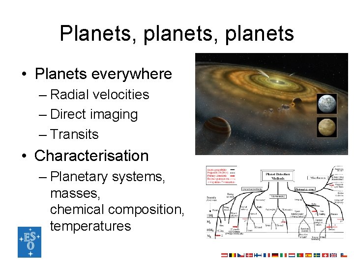 Planets, planets • Planets everywhere – Radial velocities – Direct imaging – Transits •