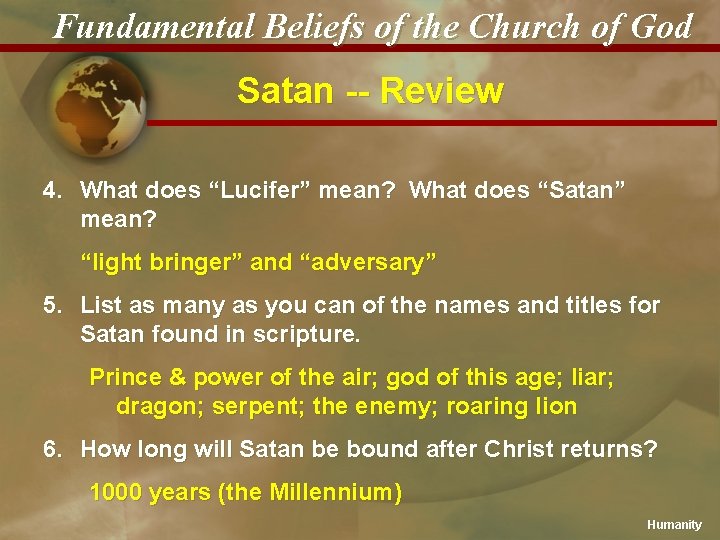 Fundamental Beliefs of the Church of God Satan -- Review 4. What does “Lucifer”