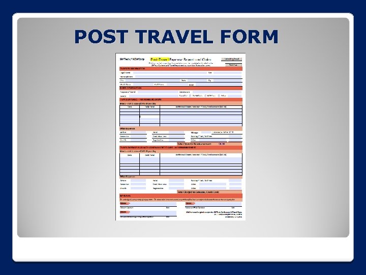 POST TRAVEL FORM 