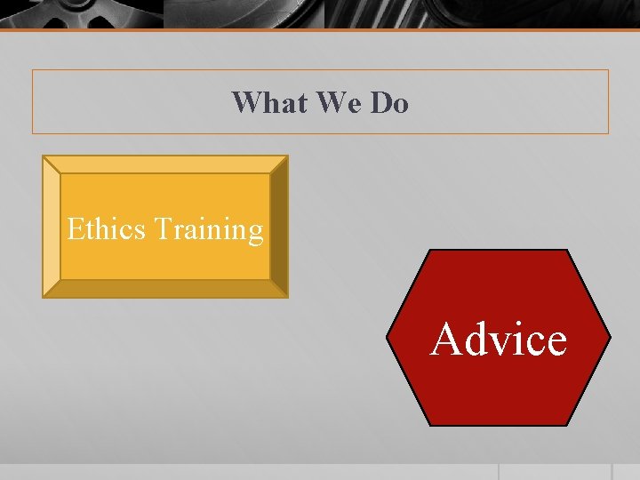 What We Do Ethics Training Advice 