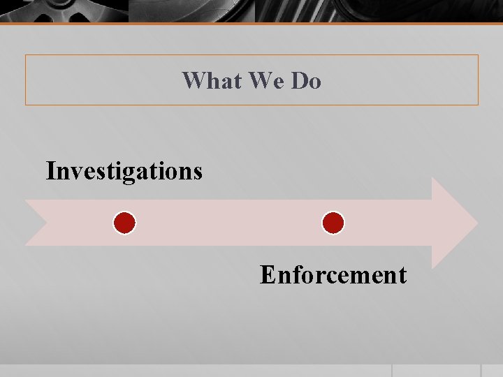 What We Do Investigations Enforcement 