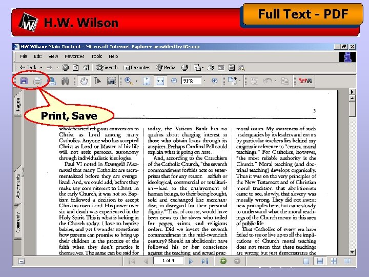 H. W. Wilson Print, Save Full Text - PDF 
