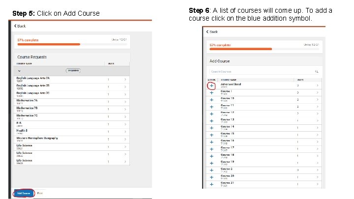 Step 5: Click on Add Course Step 6: A list of courses will come