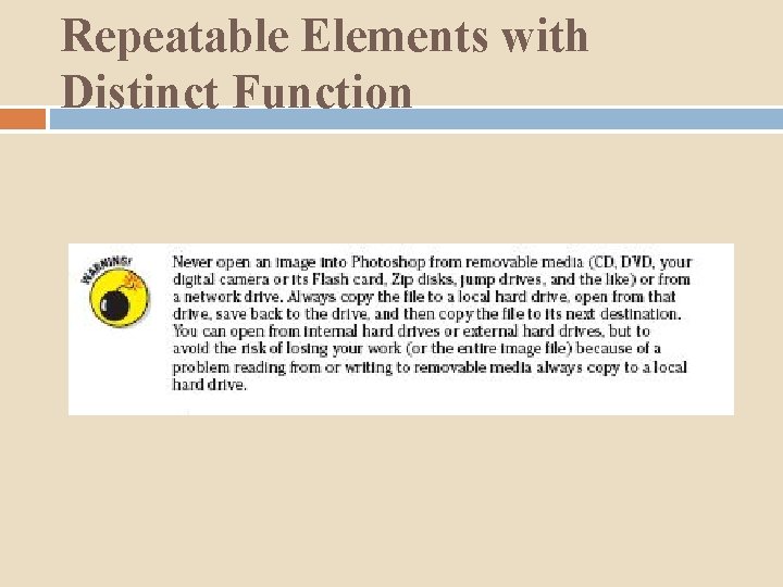 Repeatable Elements with Distinct Function 