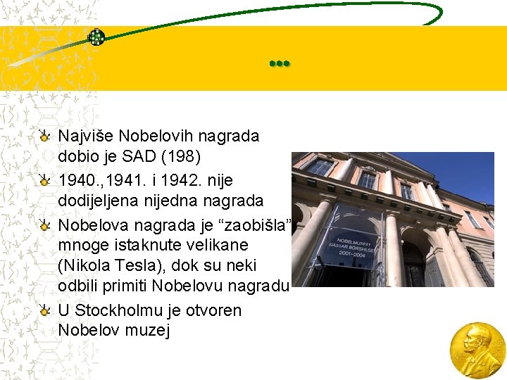 … Najviše Nobelovih nagrada dobio je SAD (198) 1940. , 1941. i 1942. nije