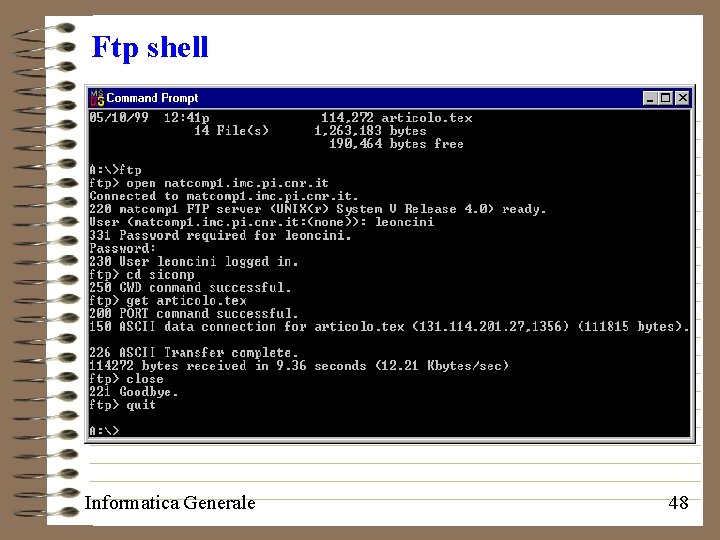 Ftp shell Informatica Generale 48 