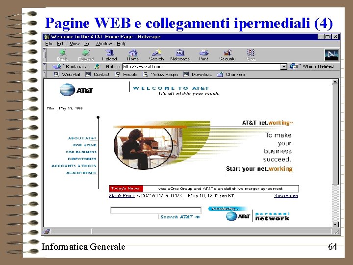 Pagine WEB e collegamenti ipermediali (4) Informatica Generale 64 