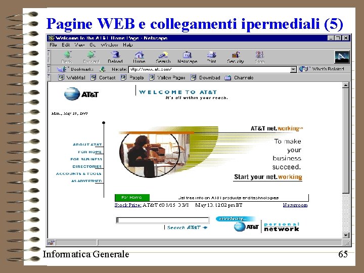 Pagine WEB e collegamenti ipermediali (5) Informatica Generale 65 