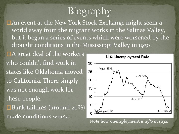 Biography �An event at the New York Stock Exchange might seem a world away