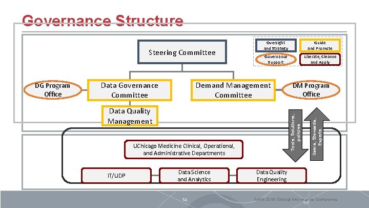 Governance Structure Data Governance Committee Governance Support Liberate, Cleanse and Apply Demand Management Committee