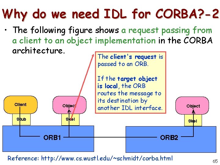 Why do we need IDL for CORBA? -2 • The following figure shows a