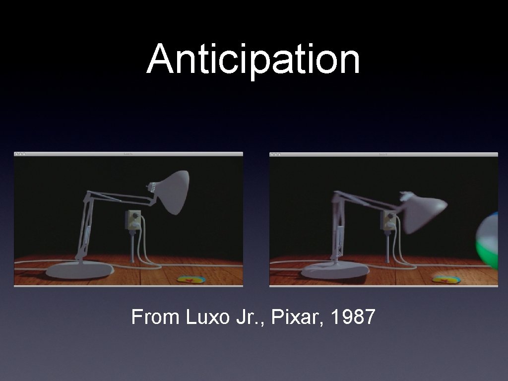 Anticipation From Luxo Jr. , Pixar, 1987 