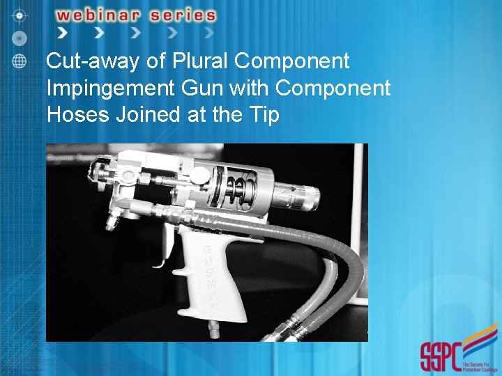 Cut-away of Plural Component Impingement Gun with Component Hoses Joined at the Tip 