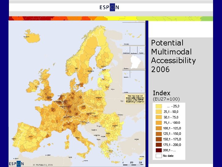 Potential Multimodal Accessibility 2006 Index (EU 27=100) 