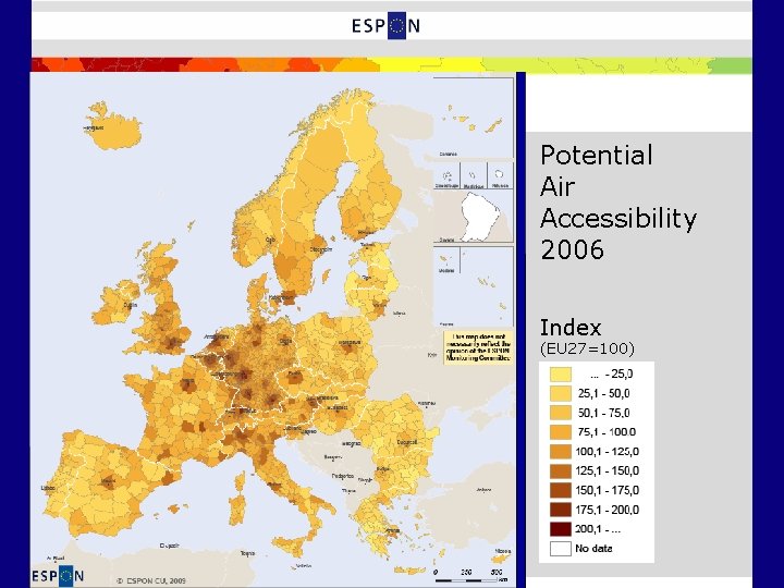 Potential Air Accessibility 2006 Index (EU 27=100) 